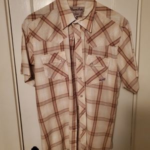 Wrangler Wrancher Western Style Button Down Shirt - Large
